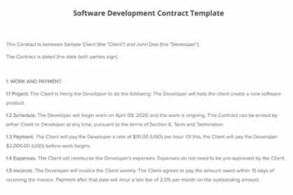 Custom Software Development Agreement