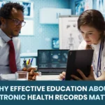 Healthcare professionals using EHR software