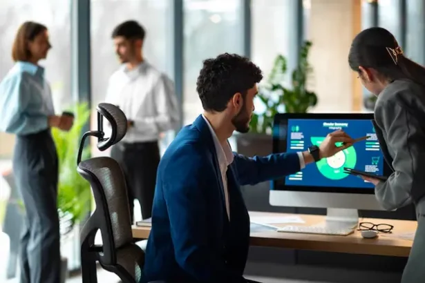 Tech leader guiding a team