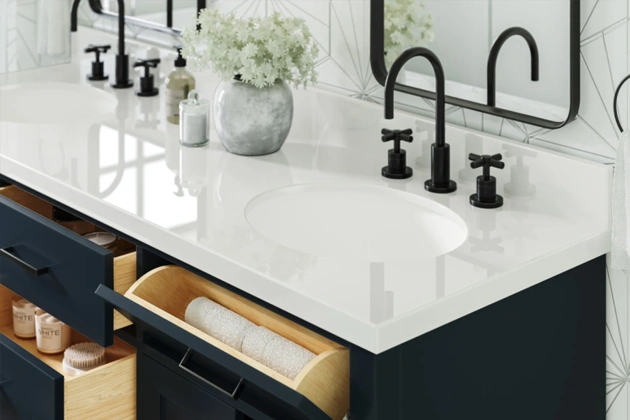 The Perfect Pair Bathroom Vanities with Quartz Countertops