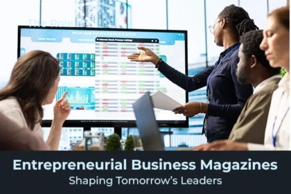 Entrepreneur reading business insights