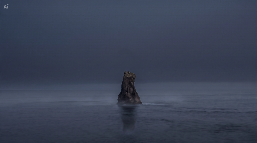 A Dark Coastal Scene for Lighter Lettering A Dark Coastal Scene for Lighter Lettering